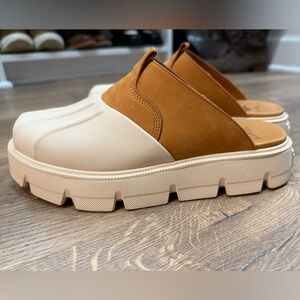Sorel Tan and Cream Mules for Women